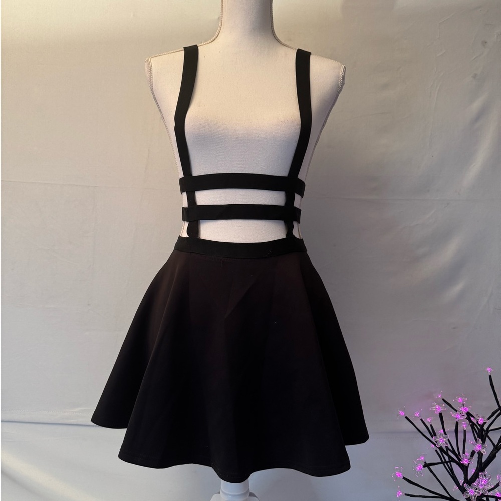 Elegant Black Layered Strapped Dress